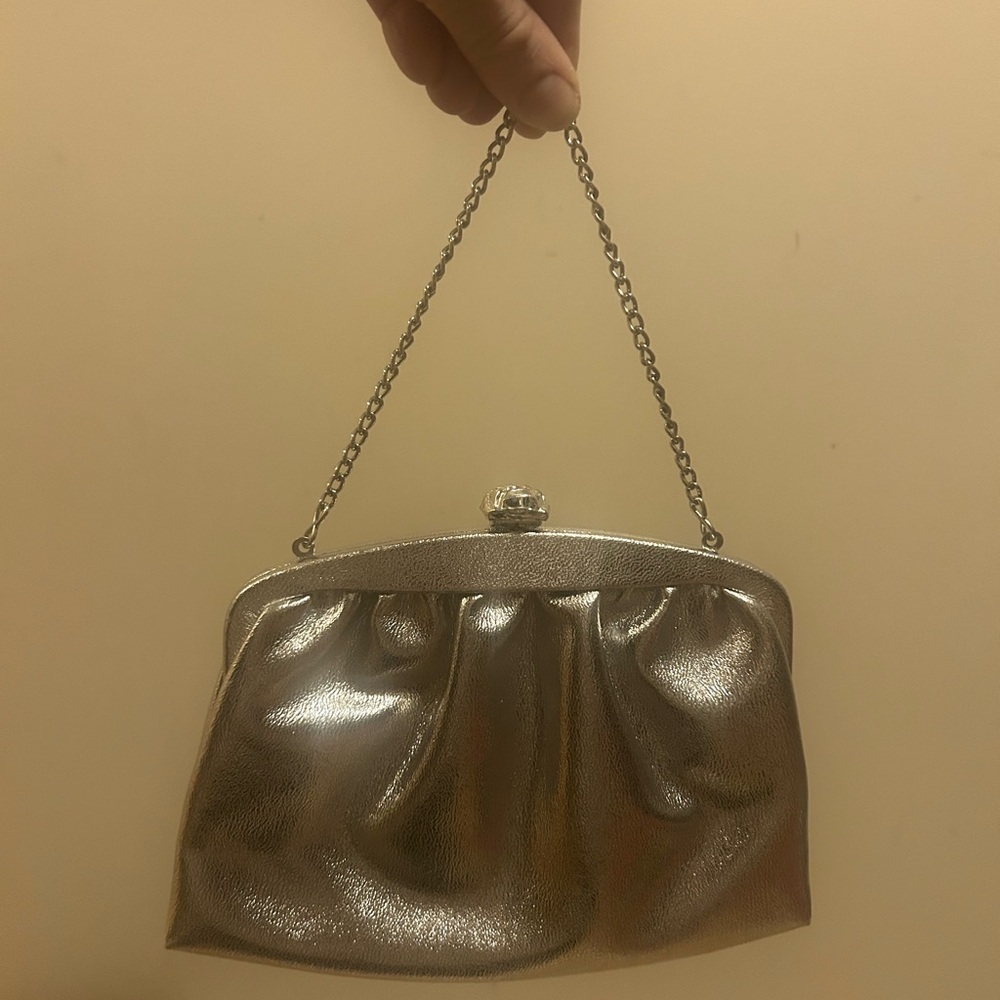 Elegant Silver Chain Clutch